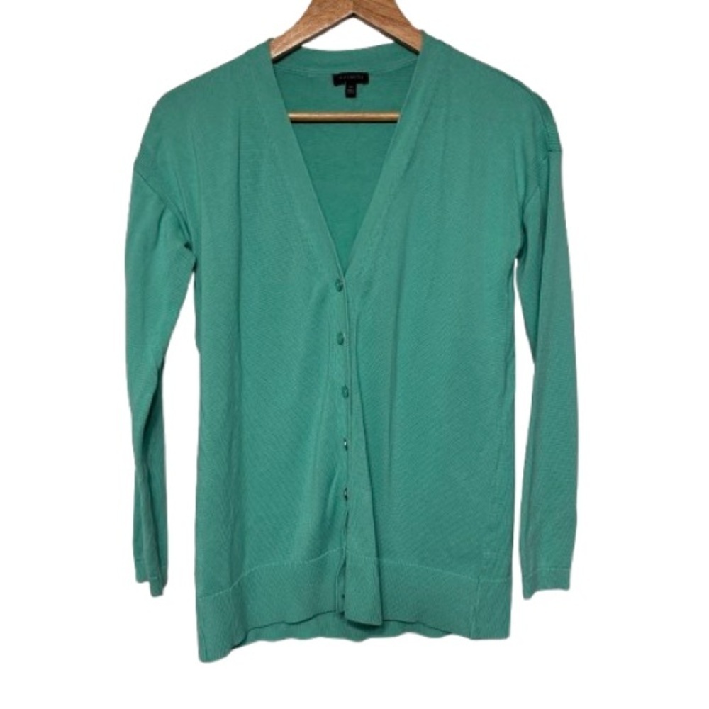 Talbots Turquoise Simple Medium Weight Button Down Cardigan Size M